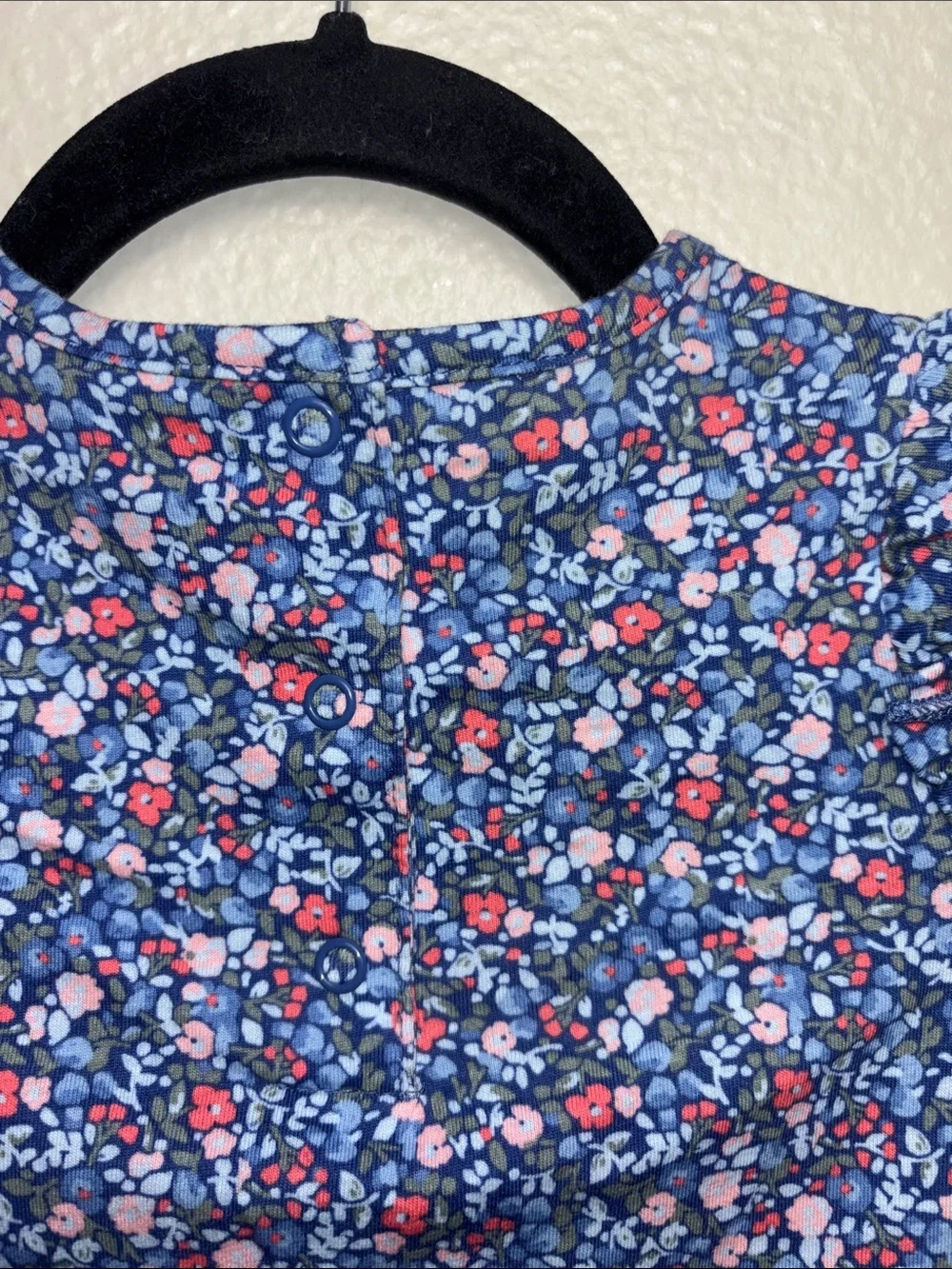 NWT OshKosh B'gosh Blue Floral One-Piece Bodysuit infants size 18-24 months